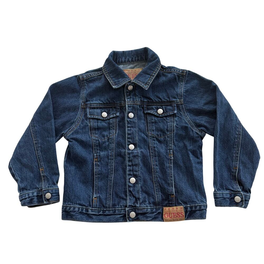 Vintage 90s Guess denim jacket youth size 7 100% cotton jean jacket